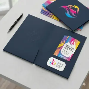 Pocket Folder with Business Card Slits